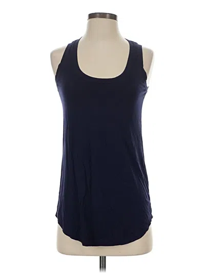Pre-owned Three Dots Tank Top Blue Halter Neckline Tops