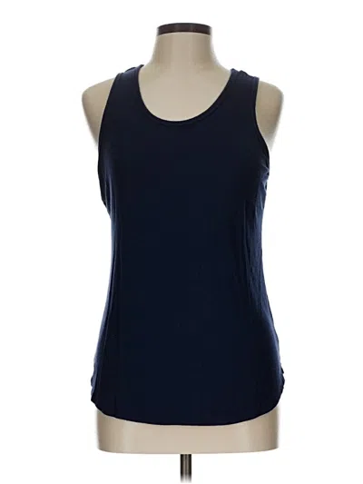 Pre-owned Three Dots Tank Top Blue Halter Neckline Tops