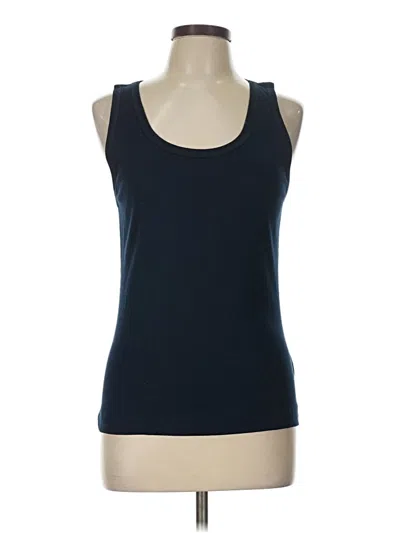 Pre-owned Three Dots Tank Top Blue Square Neckline Tops
