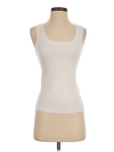 Pre-owned Three Dots Tank Top Ivory Strapless Neckline Tops