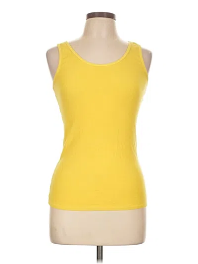 Pre-owned Three Dots Tank Top Yellow Strapless Neckline Tops