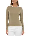 Three Dots Veronica Layered Long Sleeve Tee In Green