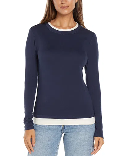 THREE DOTS VERONICA LAYERED LONG SLEEVE TEE