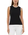 Three Dots Veronica Tank In Black