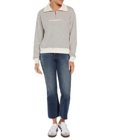 Three Dots Women's Arta Quarter-zip Long-sleeve Pullover In Peacoat,eg