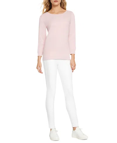 Three Dots Women's Boat-neck 3/4-sleeve T-shirt In Zephyr