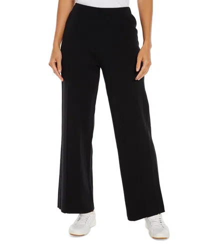Three Dots Women's Camilia Pleated Relaxed Wide-leg Pants In Anthracite