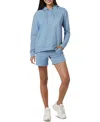 Three Dots Women's Christy Long-sleeve Hooded Sweatshirt In Faded Denim