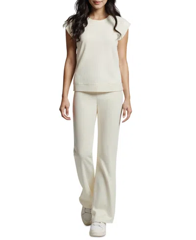 Three Dots Women's Diana Crewneck Cap-sleeve T-shirt In Sugar Swizzle