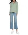 Three Dots Women's Jeanine Quarter-zip Pullover Sweater In Jadeite