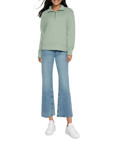 Three Dots Women's Jeanine Quarter-zip Pullover Sweater In Sugar Swizzle