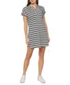 Three Dots Women's Koda Cotton Collared Mini Dress In Black