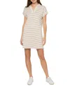 Three Dots Women's Koda Cotton Collared Mini Dress In Light Taupe