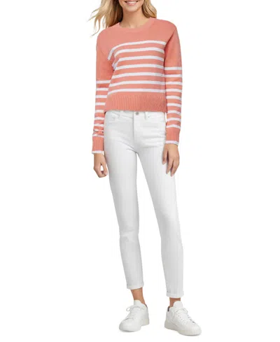 Three Dots Women's Marin Striped Long-sleeve Sweater In Canyon Clay Stripe
