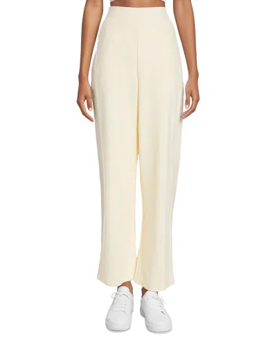 Three Dots Women's Nova Solid-color Wide-leg Pull-on Pants In Egret