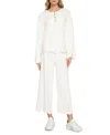 Three Dots Women's Scalloped Bell-sleeve Henley Top In Sugar Swizzle