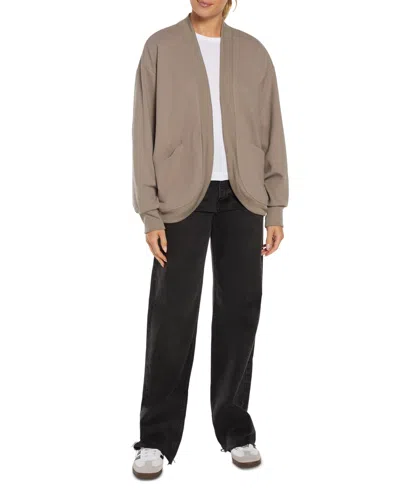 Three Dots Women's Sean Cocoon Open-front Cardigan In Cinder
