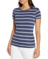 Three Dots Cotton Short Sleeve Crewneck Tee In Partly Cloudy