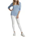 Three Dots Women's V-neck 3/4-sleeve T-shirt In Multi