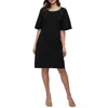 Three Dots Scoop Neck Dress In Black