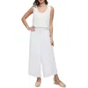 Three Dots Crochet Top Jumpsuit In Multi