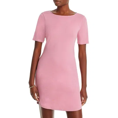 Three Dots Womens Ribbed Cotton Mini Dress In Multi