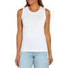 Three Dots Cotton Crewneck Tank In White