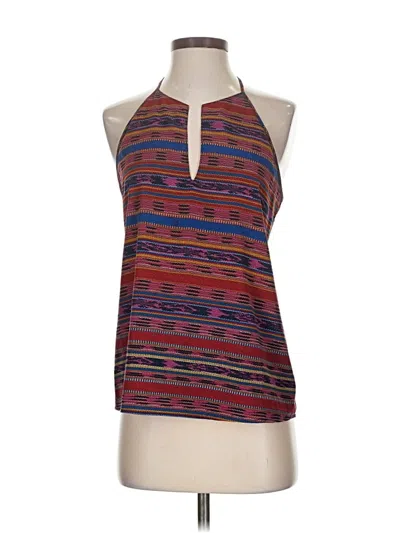 Pre-owned Three Eighty Two Sleeveless Top Burgundy Halter Neckline Tops