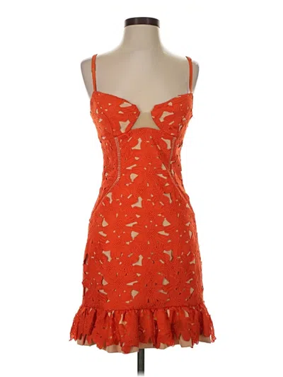 Pre-owned Three Floor Cocktail Dress In Orange