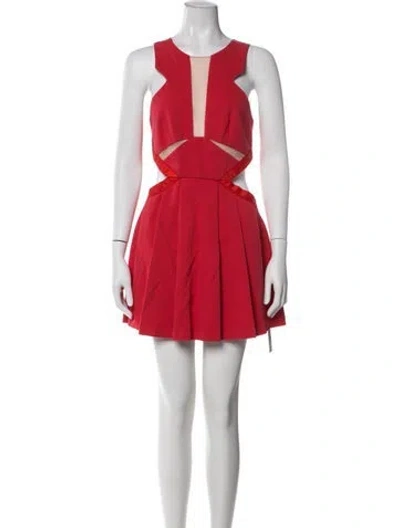 Pre-owned Three Floor Crew Neck Mini Dress In Red