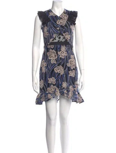 Pre-owned Three Floor Floral Print Mini Dress In Multi