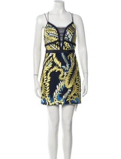 Pre-owned Three Floor Floral Print Mini Dress In Multicolor