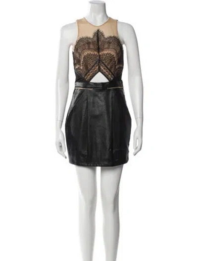 Pre-owned Three Floor Lace Pattern Mini Dress