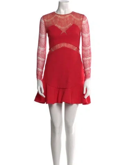Pre-owned Three Floor Lace Pattern Mini Dress In Pink