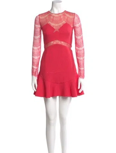 Pre-owned Three Floor Lace Pattern Mini Dress In Pink
