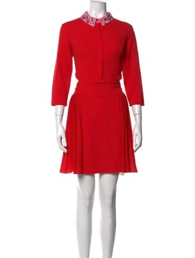 Pre-owned Three Floor Mini Dress In Red