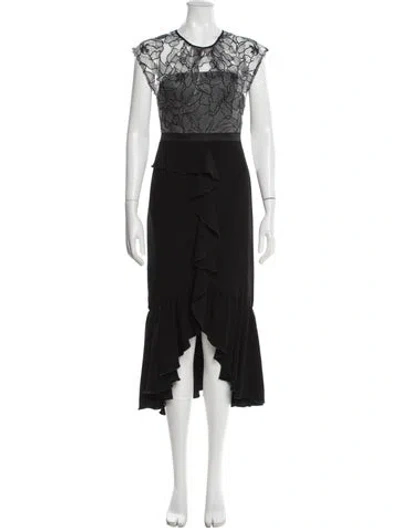 Pre-owned Three Floor Nylon Knee-length Dress In Black