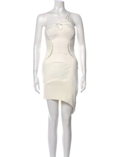 Pre-owned Three Floor One-shoulder Knee-length Dress In Purple