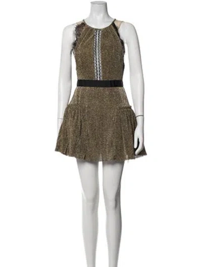 Pre-owned Three Floor Patterned Mini Dress In Neutrals