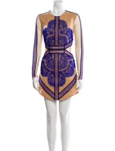 Pre-owned Three Floor Printed Mini Dress