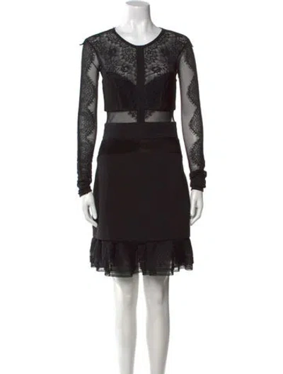 Pre-owned Three Floor Scoop Neck Knee-length Dress In Black