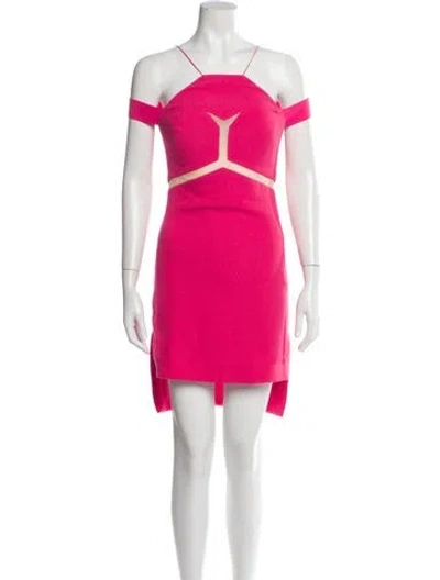 Pre-owned Three Floor Square Neckline Knee-length Dress In Pink