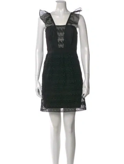 Pre-owned Three Floor Square Neckline Mini Dress In Black