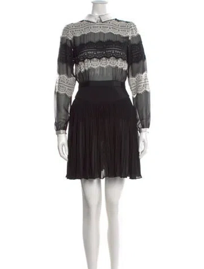 Pre-owned Three Floor Striped Mini Dress In Black