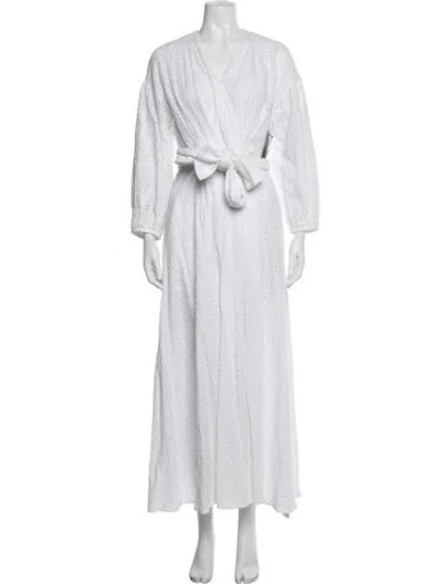 Pre-owned Three Graces London Lace Pattern Long Dress W/ Tags In White