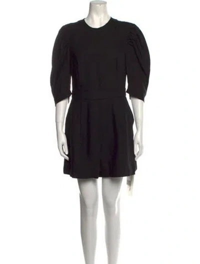 Pre-owned Three Graces London Linen Crew Neck Romper W/ Tags In Black