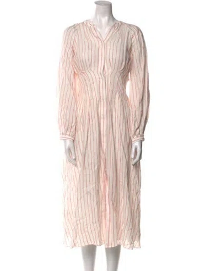 Pre-owned Three Graces London Linen Long Dress In White