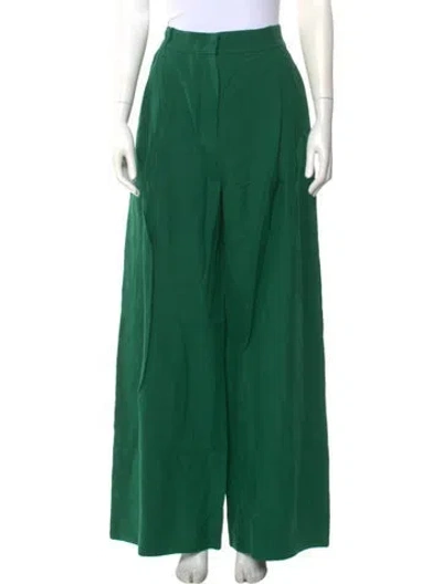 Pre-owned Three Graces London Linen Wide Leg Pants W/ Tags In Green
