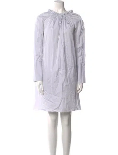 Pre-owned Three Graces London Mock Neck Knee-length Dress In Gray