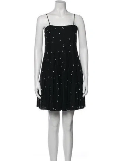 Pre-owned Three Graces London Polka Dot Print Mini Dress In Blue